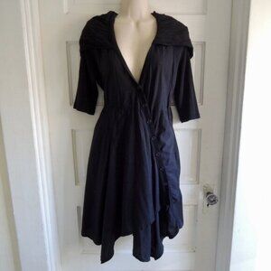 Prairie Underground Black Cloud Raven Hooded Dress Tunic L